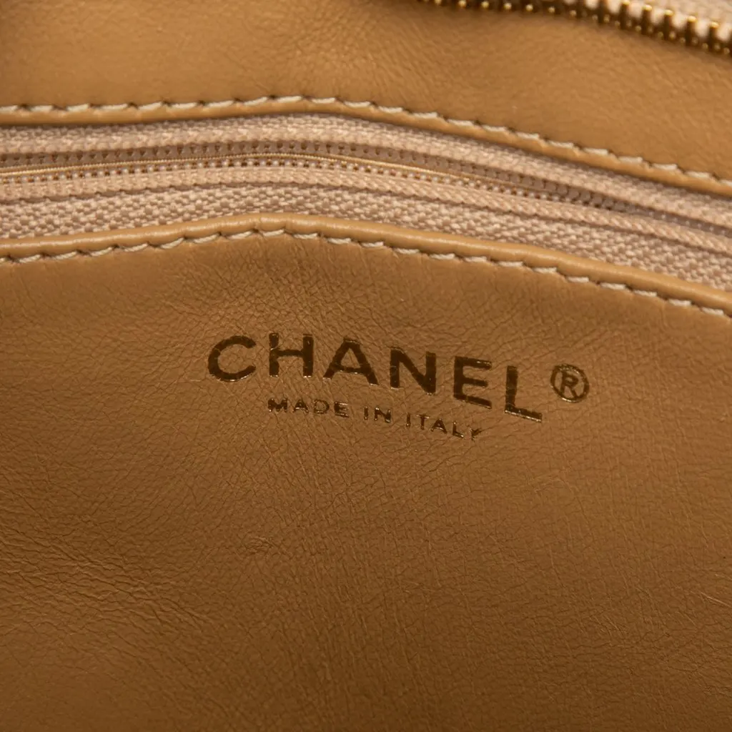 Chanel Caviar Medallion Tote Beige Leather Good - Box View