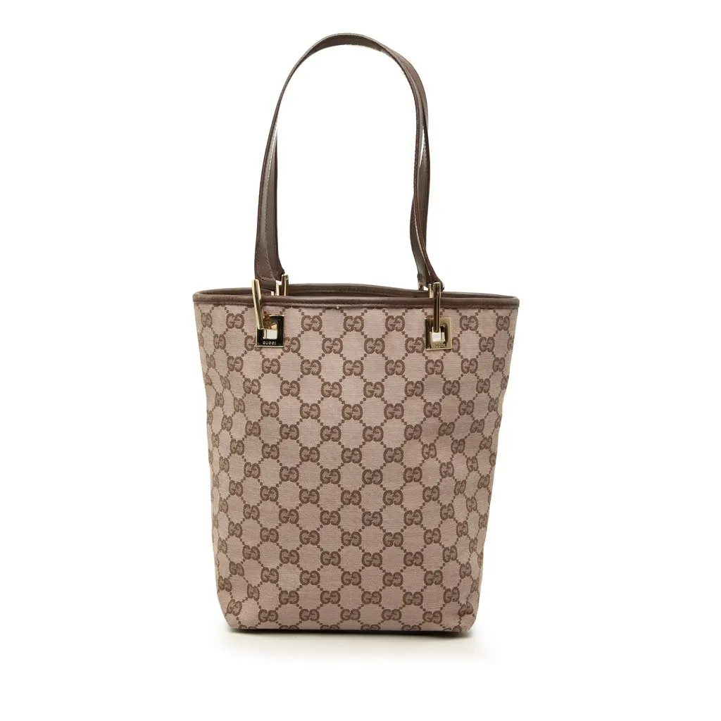 Gucci GG Canvas Tote Beige Canvas Good - Front View
