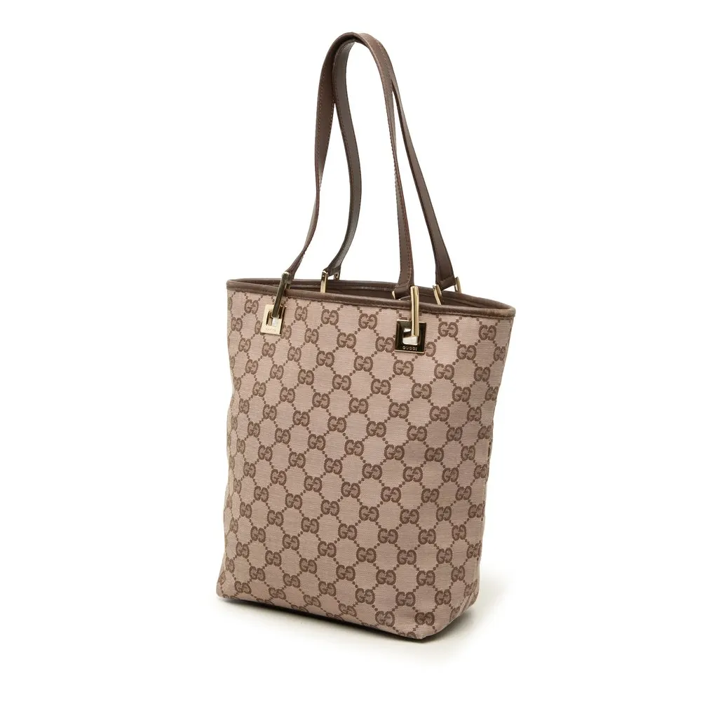 Gucci GG Canvas Tote Beige Canvas Good - Back View