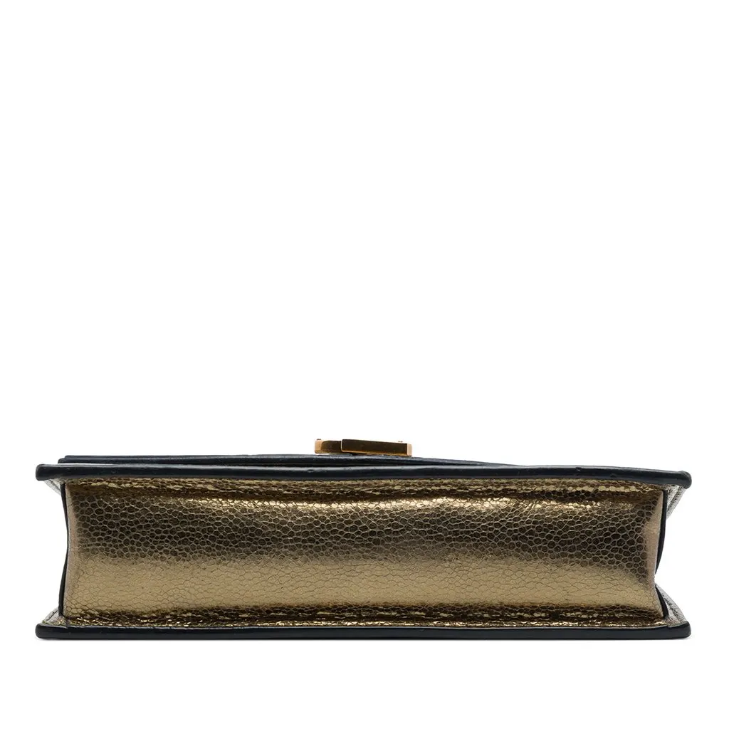 Saint Laurent Medium Metallic Leather Monogram Sulpice Crossbody Brown Leather Very good - Inside View