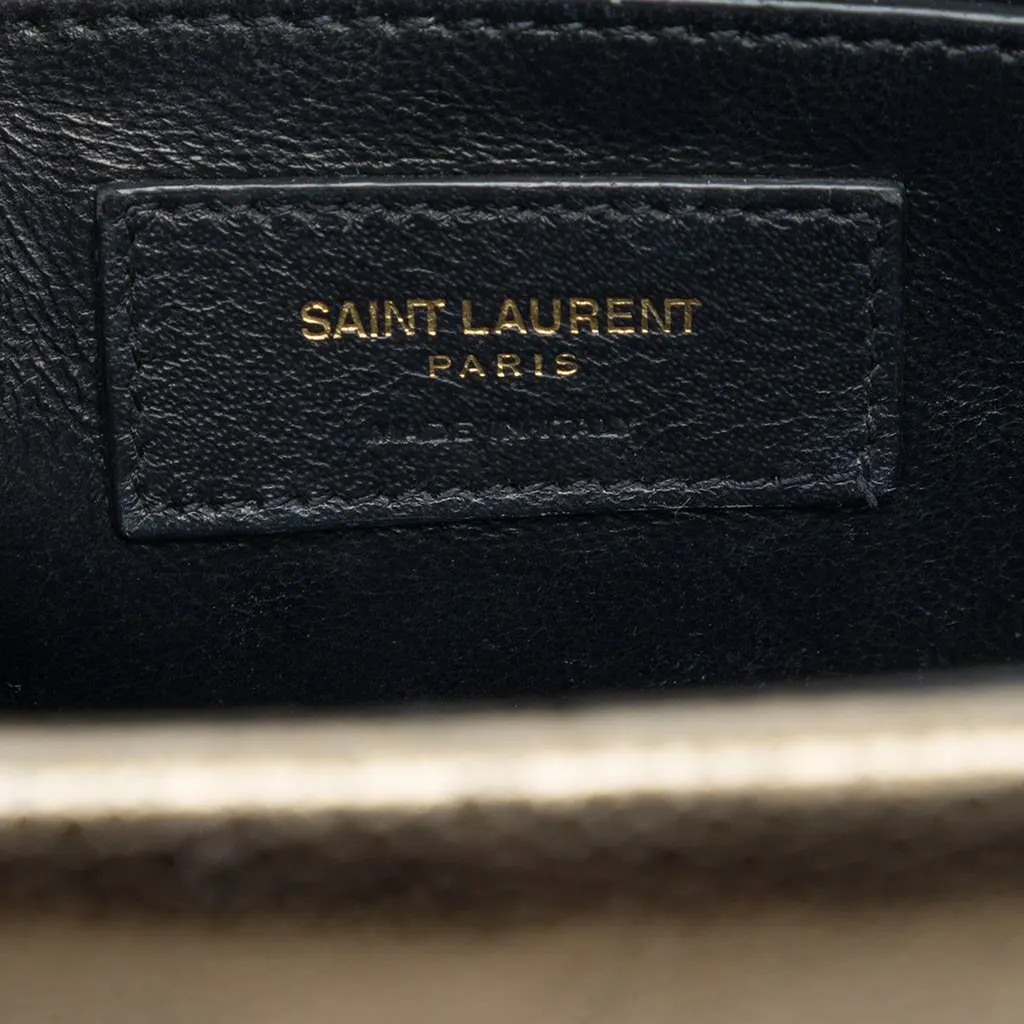 Saint Laurent Medium Metallic Leather Monogram Sulpice Crossbody Brown Leather Very good - Box View