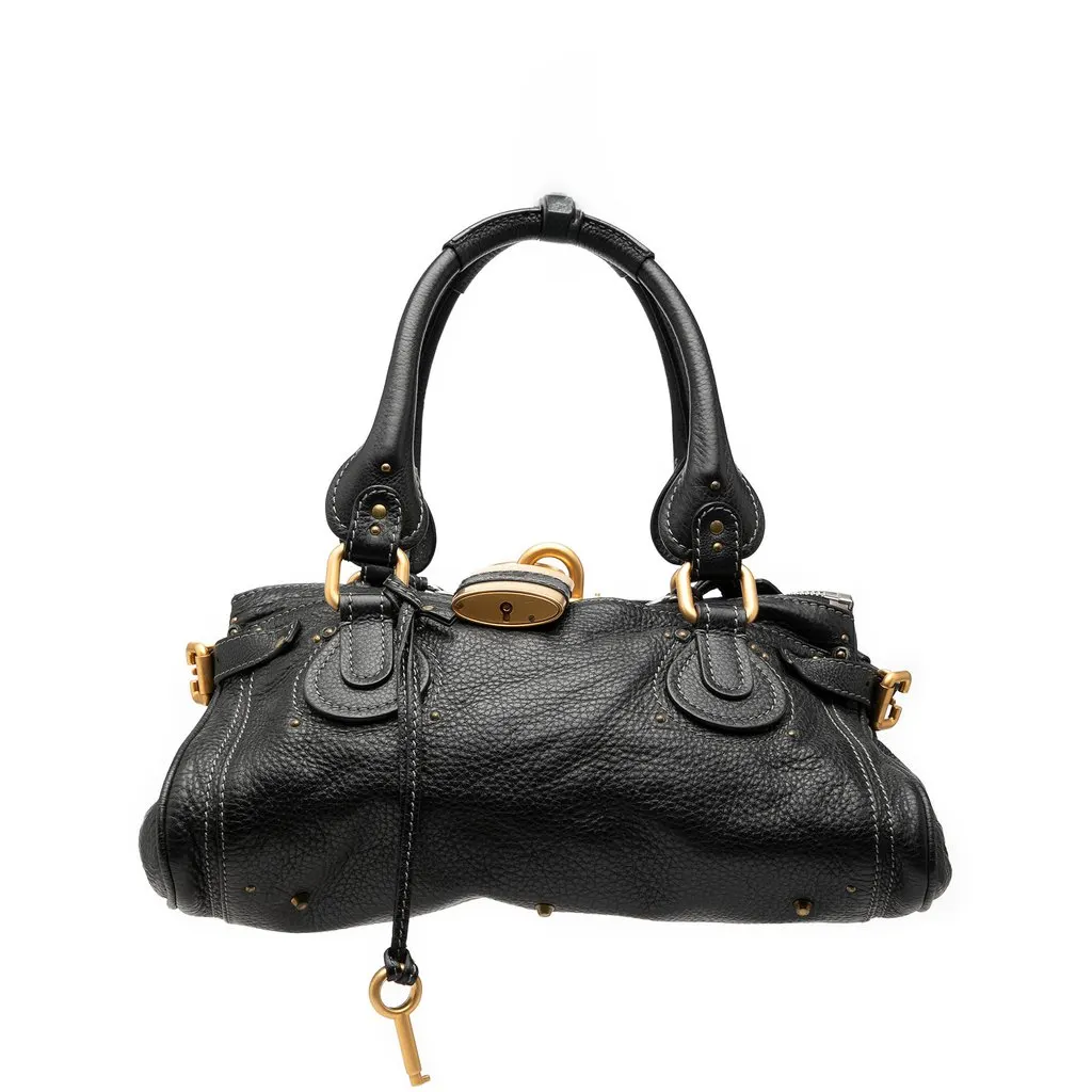 Chloé Leather Paddington Handbag Black Leather Very good - Front View