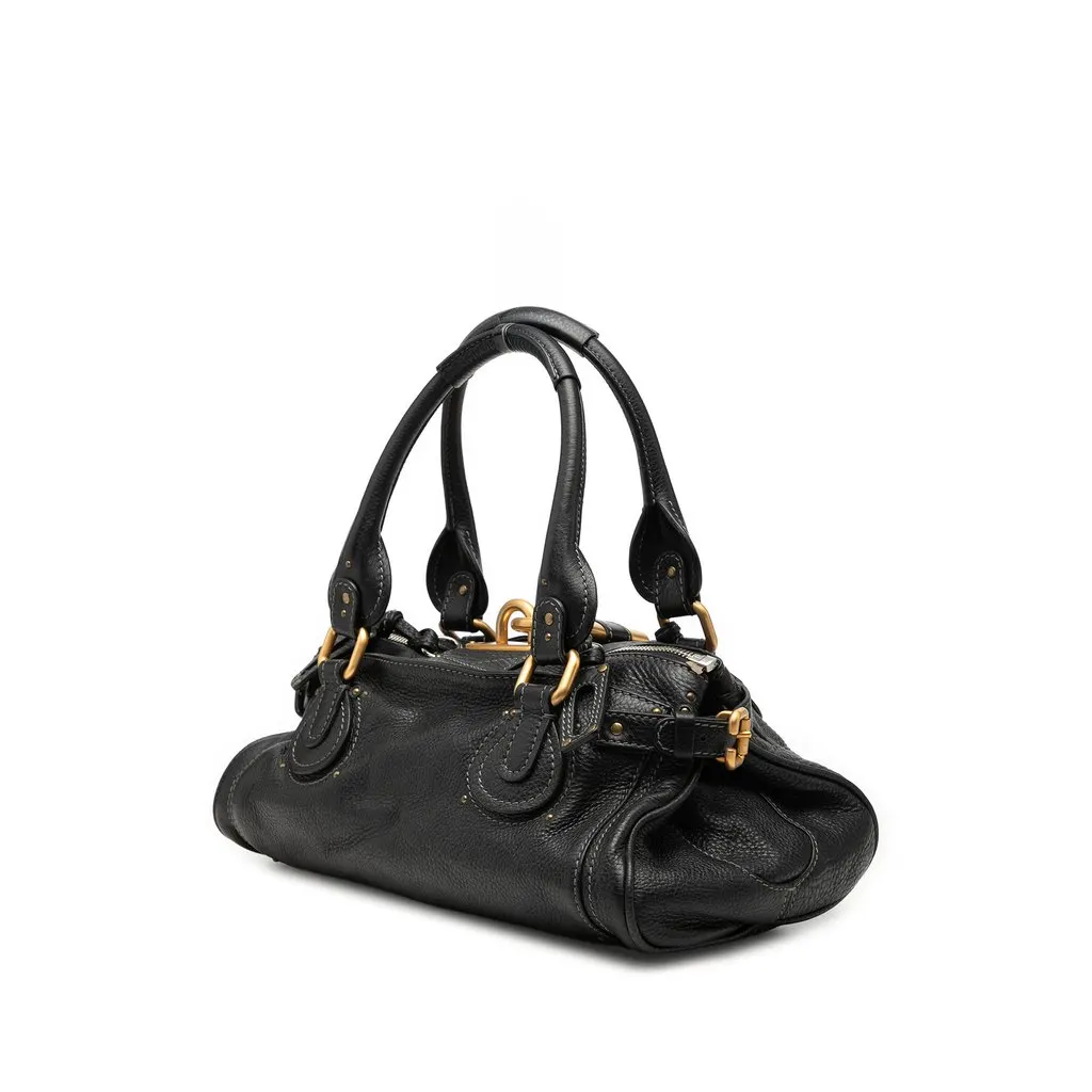 Chloé Leather Paddington Handbag Black Leather Very good - Back View