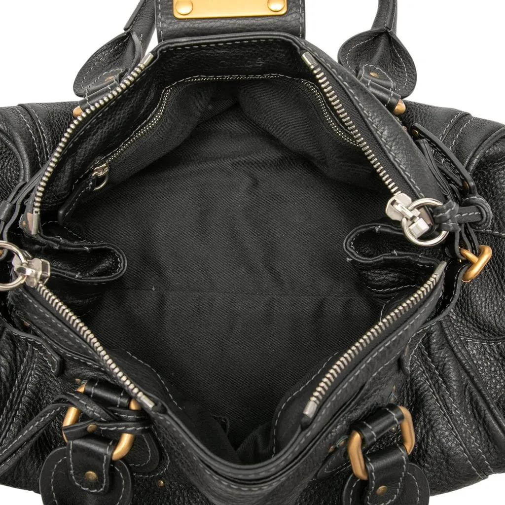 Chloé Leather Paddington Handbag Black Leather Very good - Model View