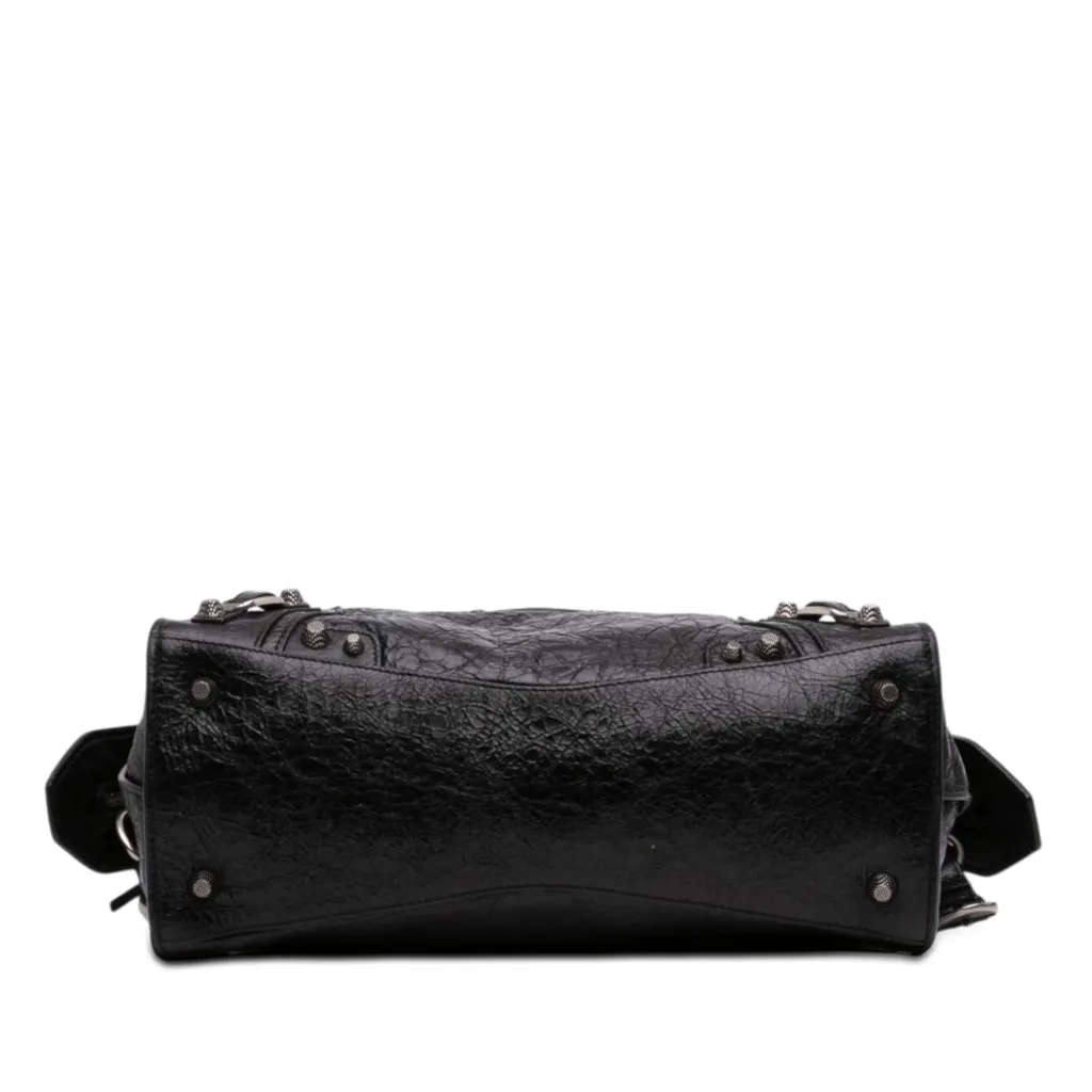 Balenciaga Lambskin Motocross Neo Cagole City Satchel Black Leather Very good - Inside View