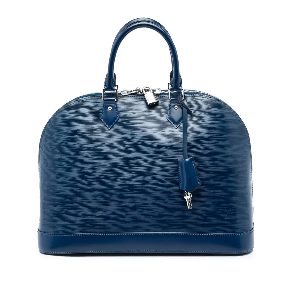 Louis Vuitton Epi Alma GM Blue Leather Very good - Front View