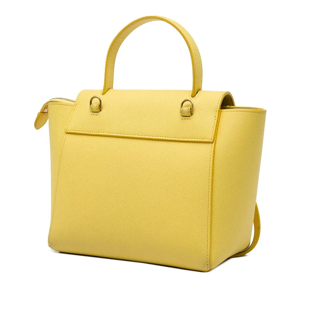 Celine Nano Grained Calfskin Belt Bag Yellow Leather Good - Back View