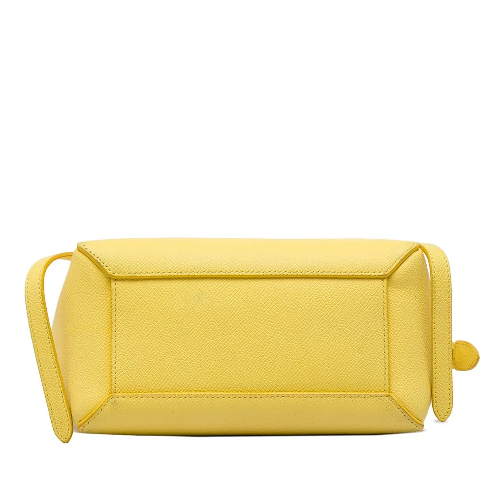 Celine Nano Grained Calfskin Belt Bag Yellow Leather Good - Inside View