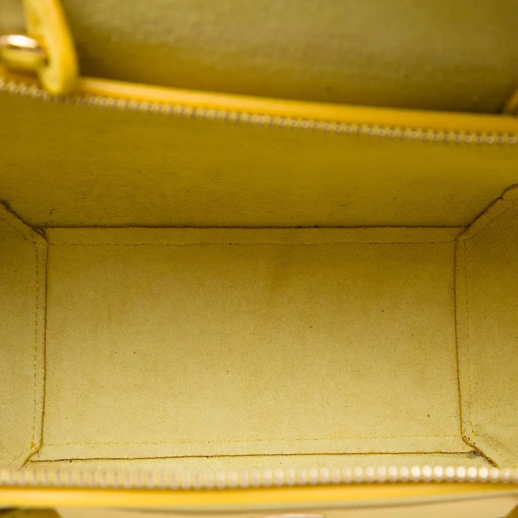 Celine Nano Grained Calfskin Belt Bag Yellow Leather Good - Model View