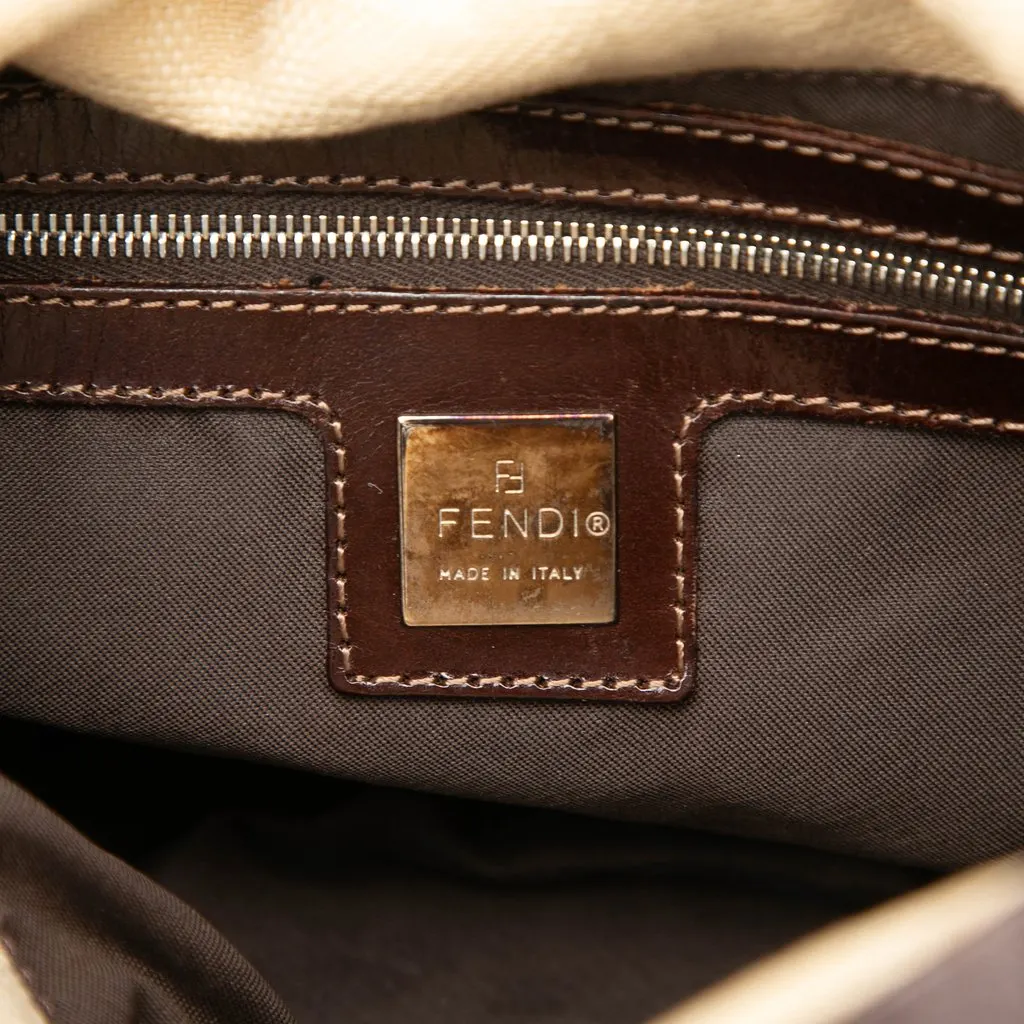 Fendi Zucca Canvas Double Flap Shoulder Bag Beige Very good - Box View