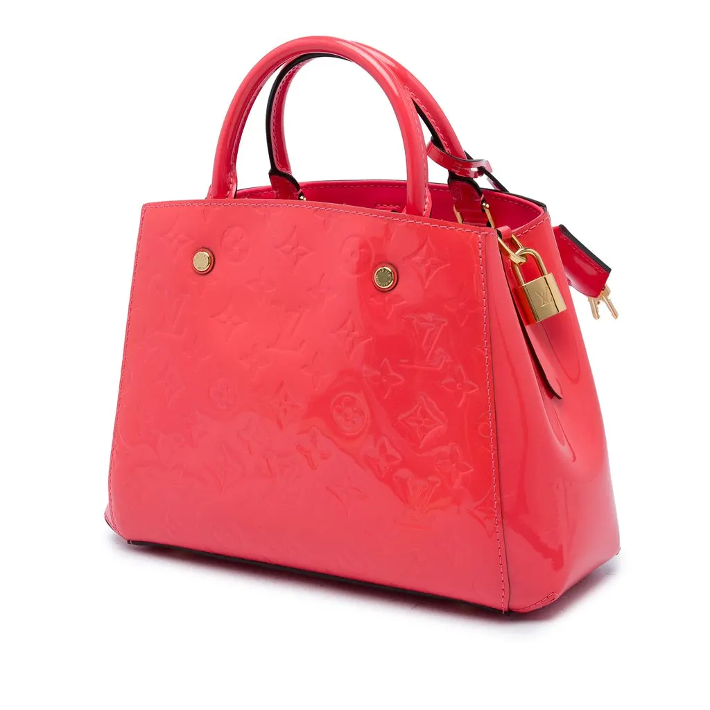 Louis Vuitton Monogram Vernis Montaigne BB Orange Leather Very good - Back View