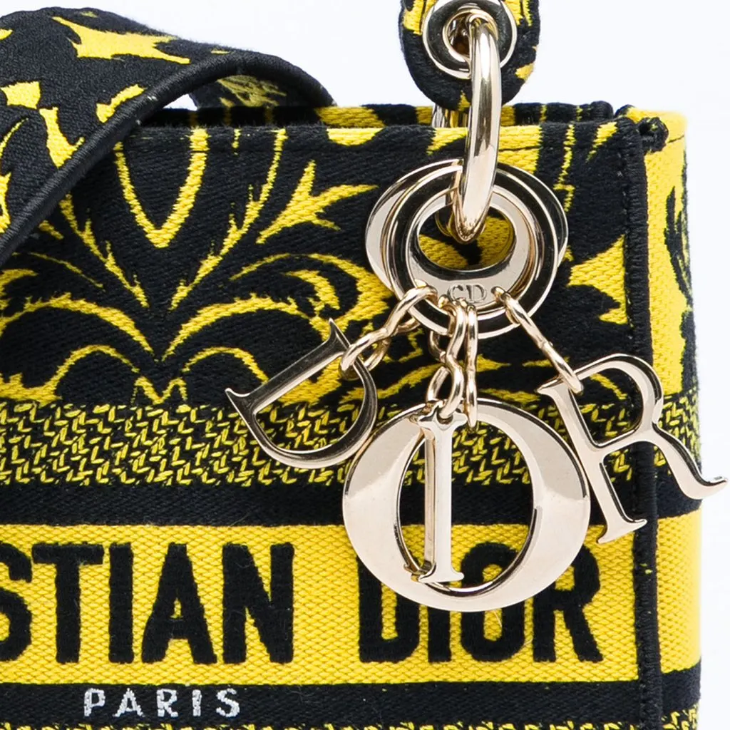Dior Mini Embroidered Canvas Petites Fleurs Lady D Lite Yellow Very good - Box View