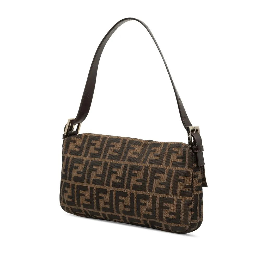 Fendi Zucca Canvas Baguette Brown Canvas Good - Back View