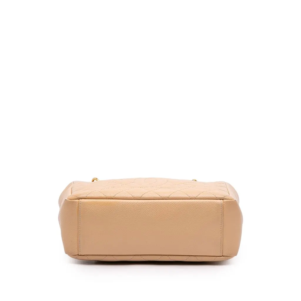 Chanel Caviar Petite Shopping Tote Beige Leather Very good - Inside View