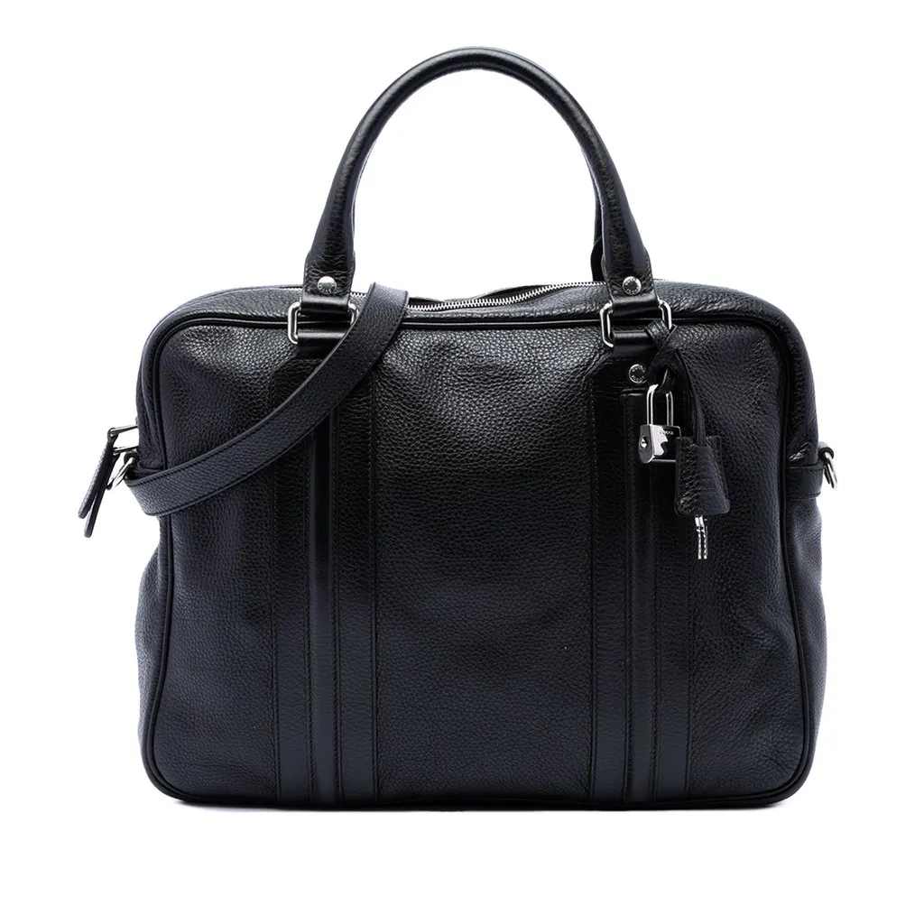 Gucci Leather Business Bag Black Leather Very good - Front View