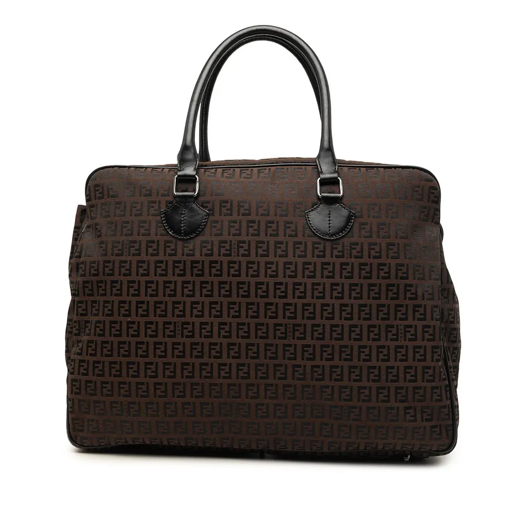 Fendi Zucchino Canvas Business Bag Brown Very good - Front View
