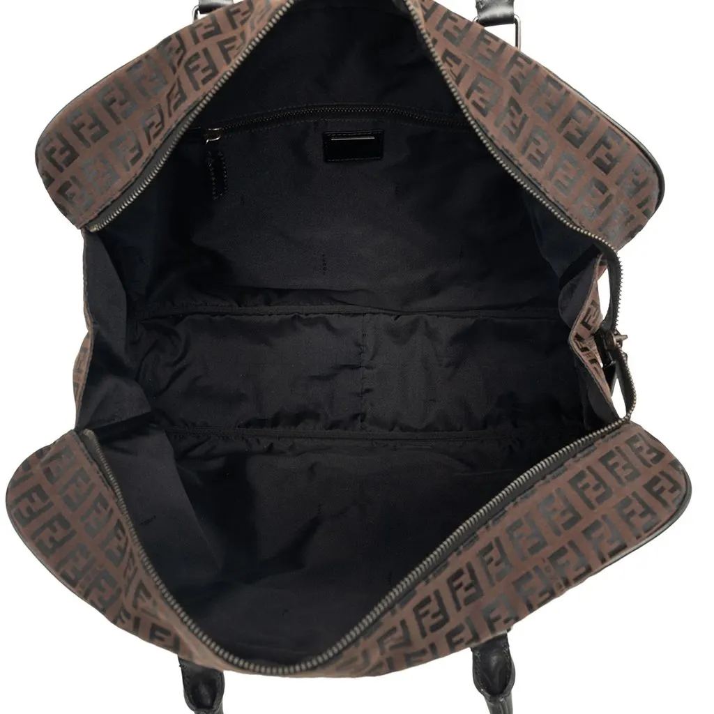 Fendi Zucchino Canvas Business Bag Brown Very good - Model View