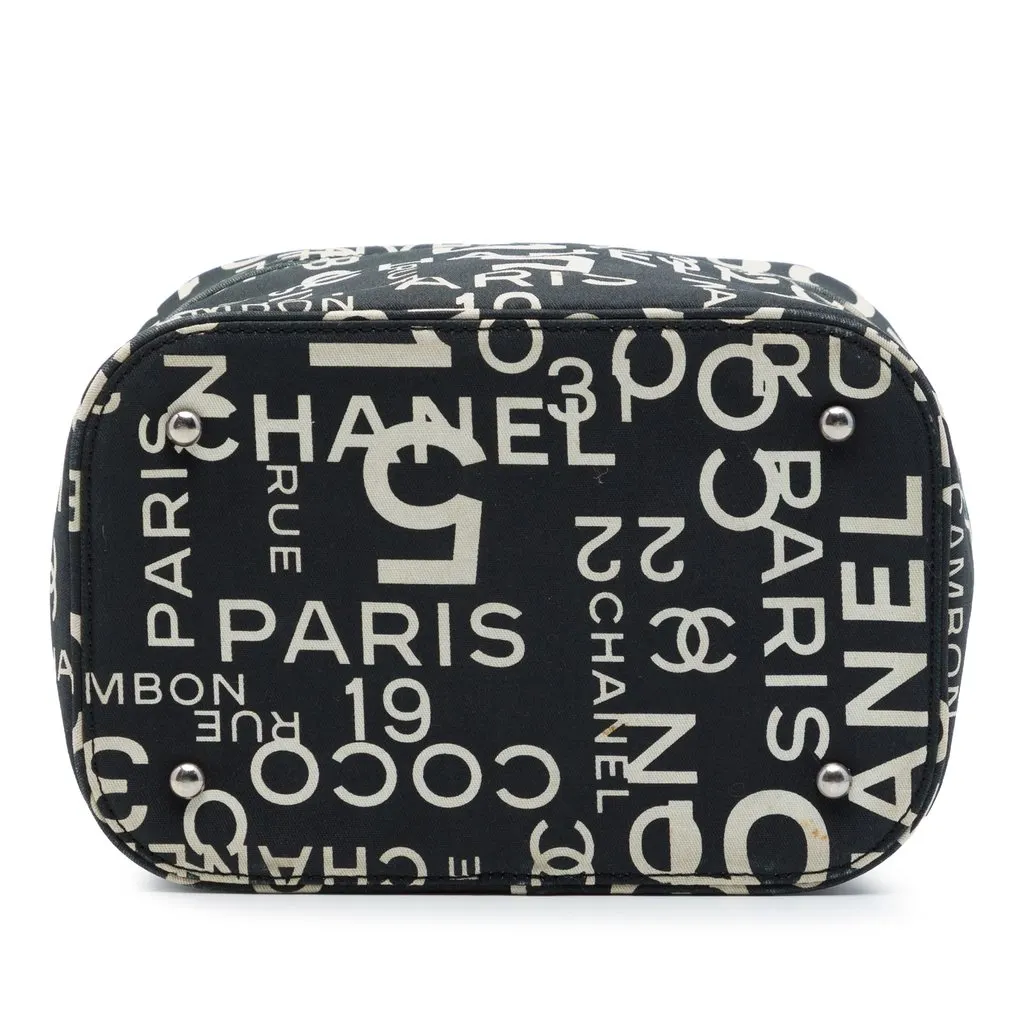 Chanel By the Sea Line Coco Print Canvas Vanity Bag Black Very good - Inside View