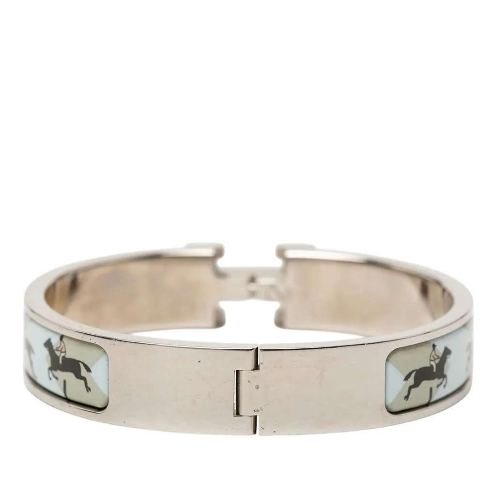 Hermès Narrow Enamel  Les Allures Clic H Bracelet PM Blue Very good - Inside View