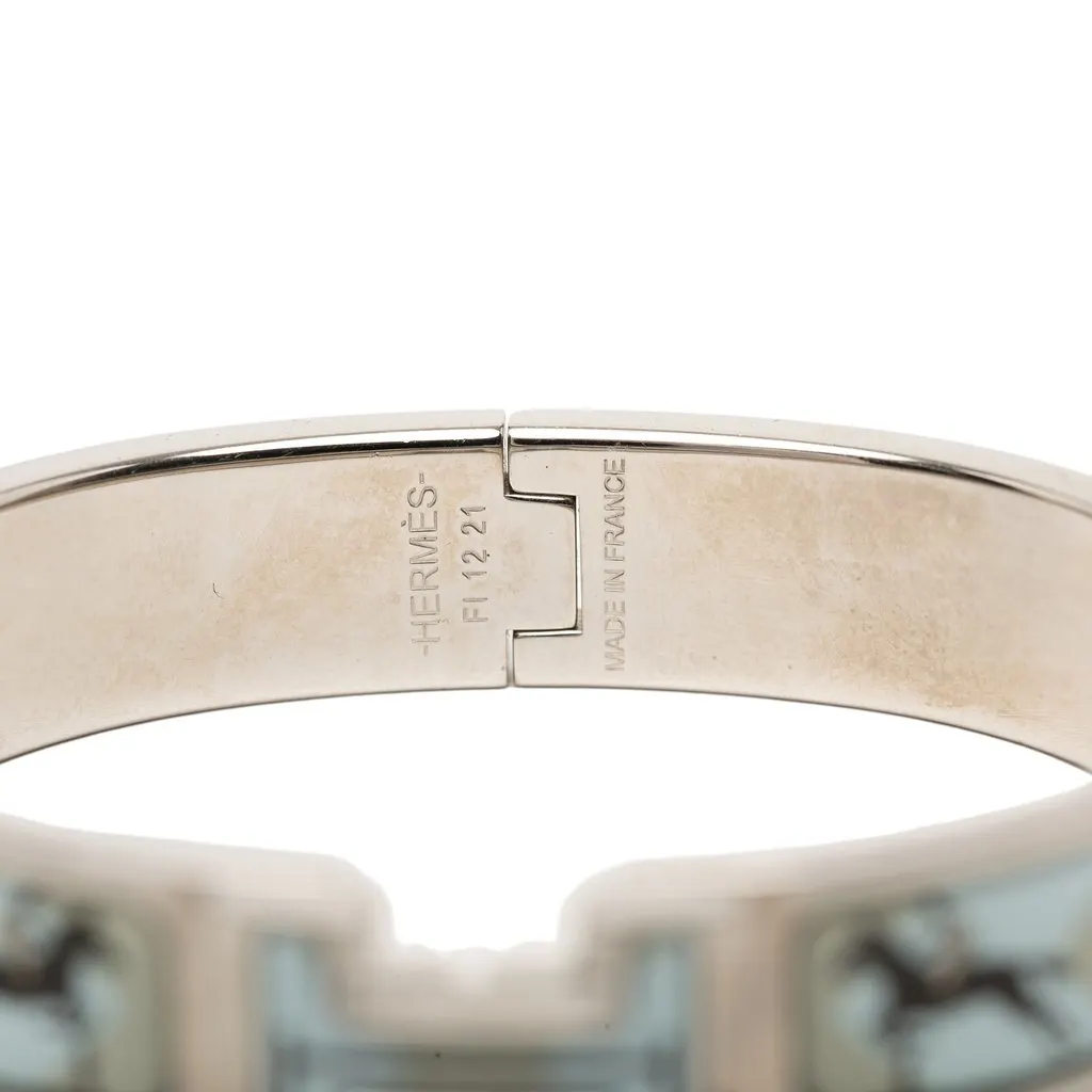 Hermès Narrow Enamel  Les Allures Clic H Bracelet PM Blue Very good - Model View