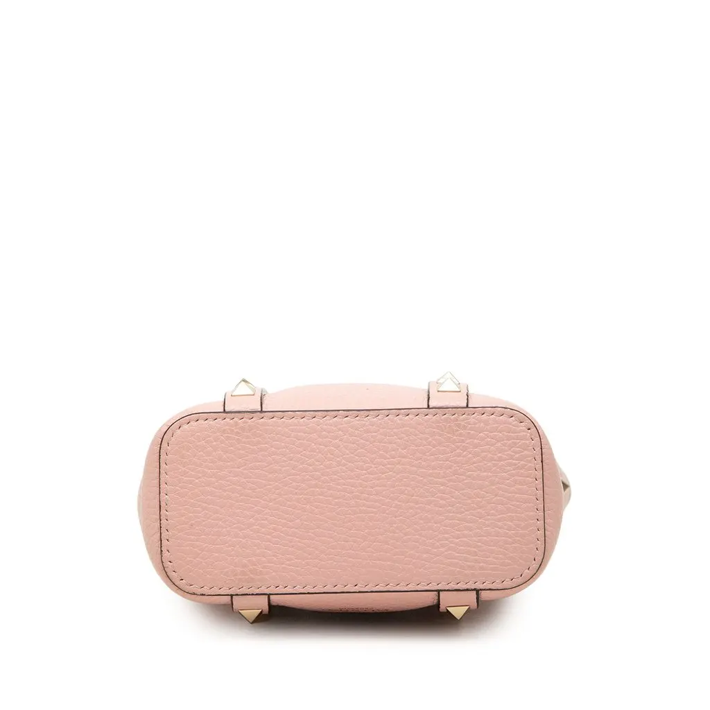 Valentino Pebbled Calfskin Rockstud Chain Tote Pink Leather Very good - Inside View