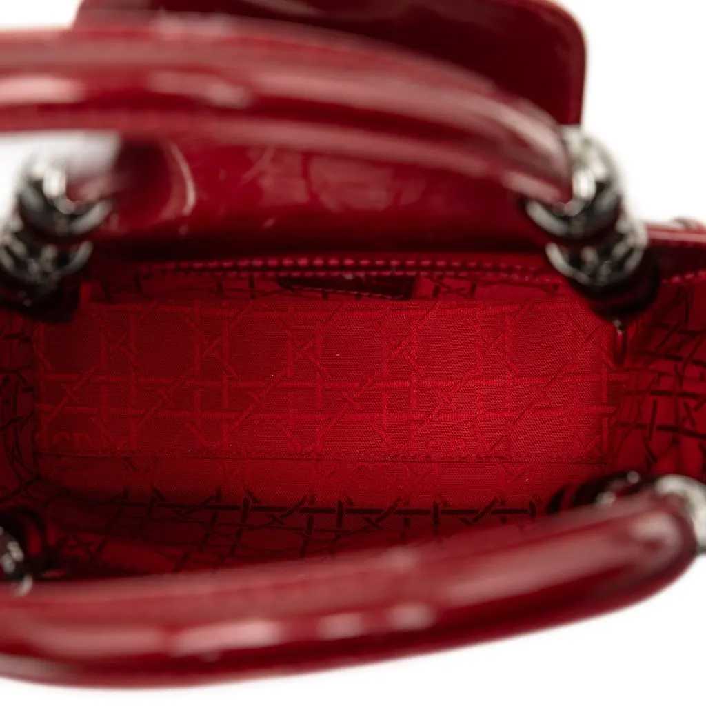Dior Patent Malice Pearl Satchel Red Leather Very good - Model View