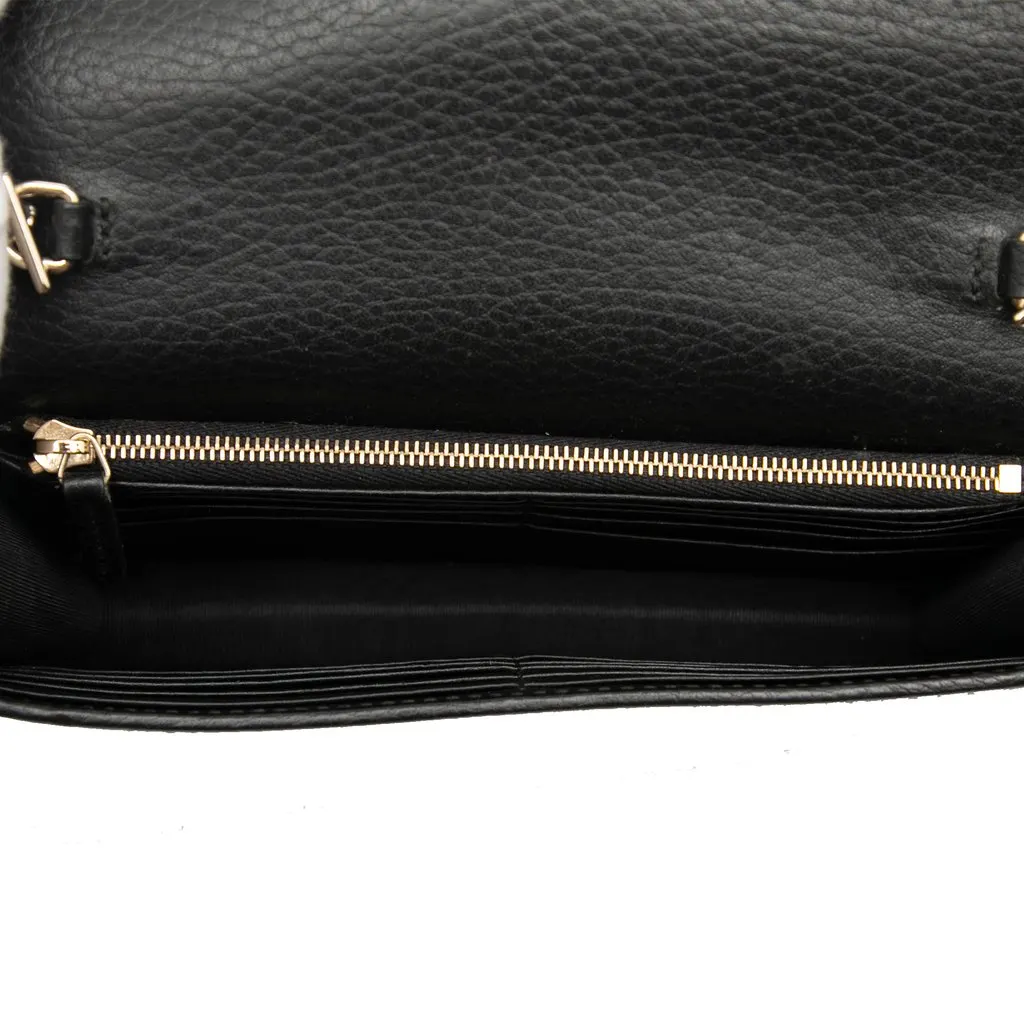 Gucci Leather Interlocking G Dollar Wallet on Chain Black Leather Very good - Model View