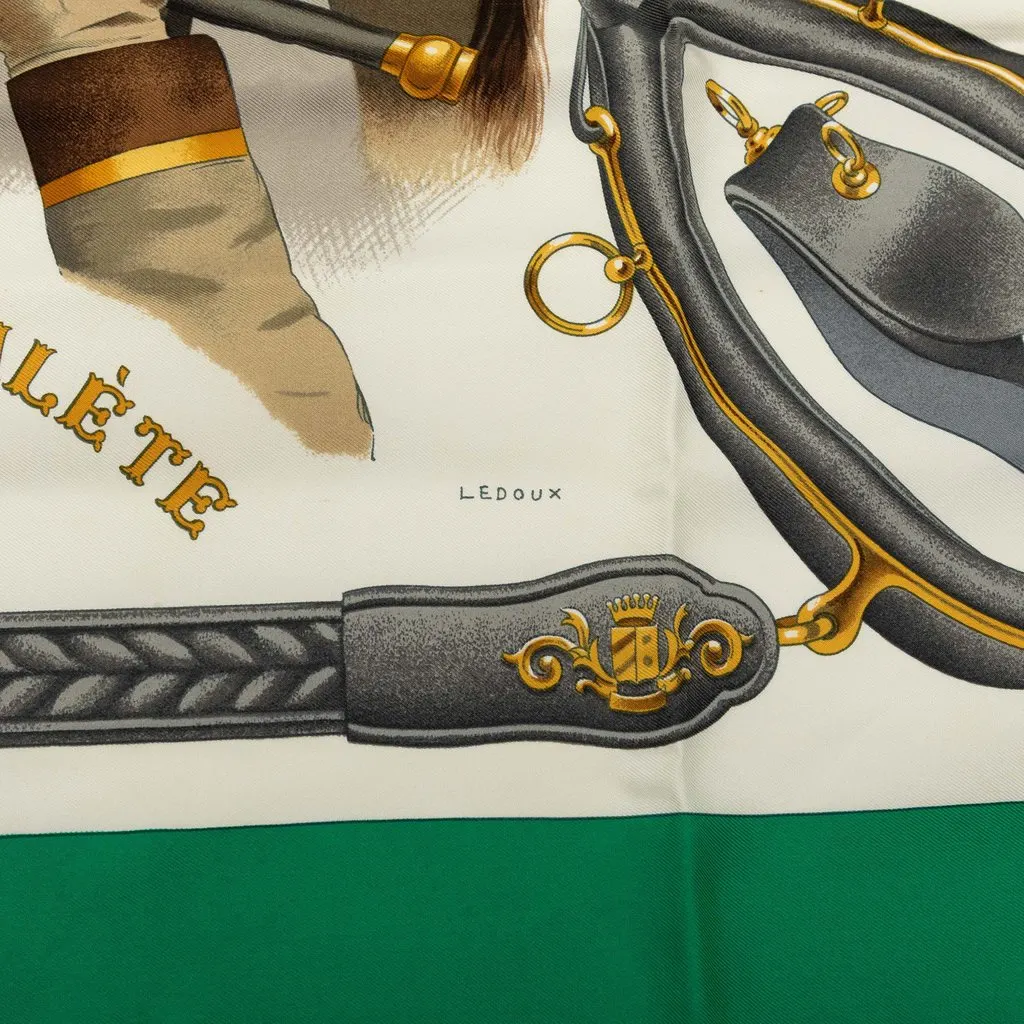 Hermès Attelage en Arbalete Silk Scarf 90 White Very good - Box View