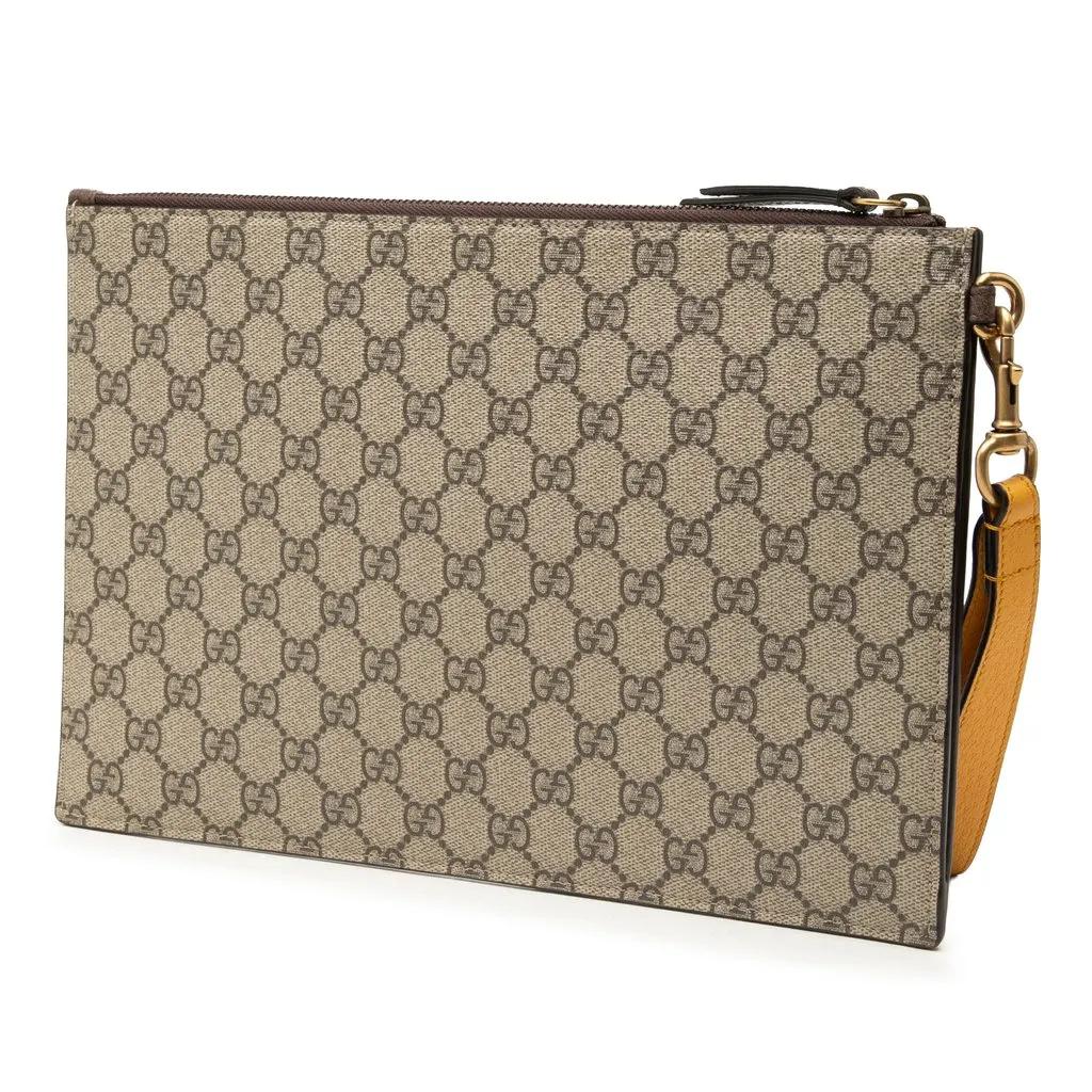 Gucci GG Supreme Neo Vintage Clutch Beige Very good - Back View