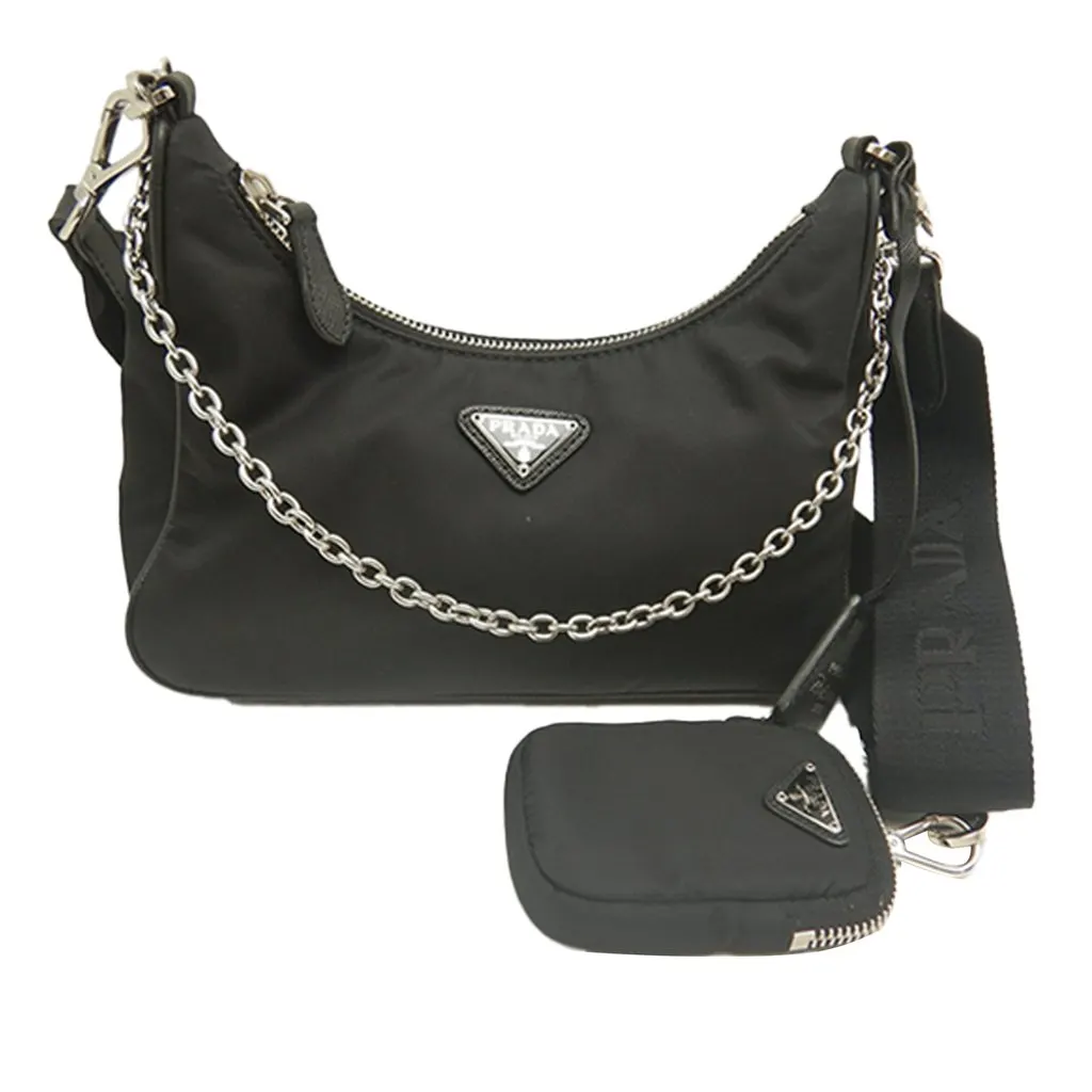 Prada Saffiano Trimmed Re Nylon Re Edition 2005 Satchel Black Very good - Front View