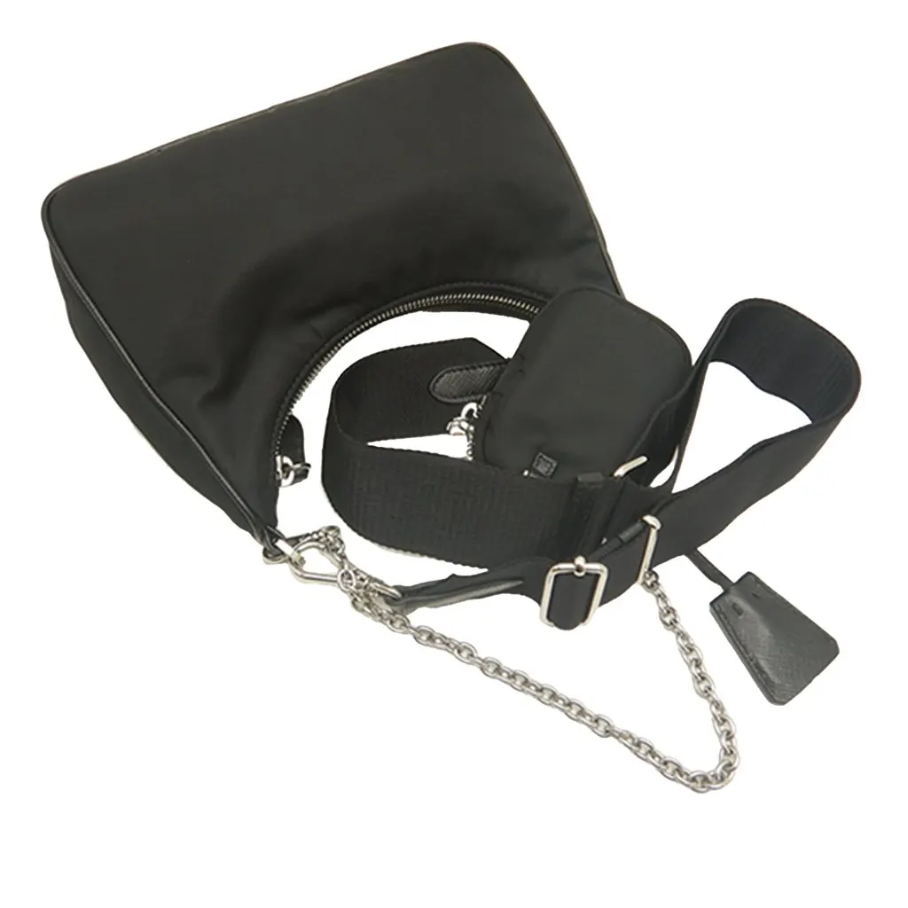 Prada Saffiano Trimmed Re Nylon Re Edition 2005 Satchel Black Very good - Back View