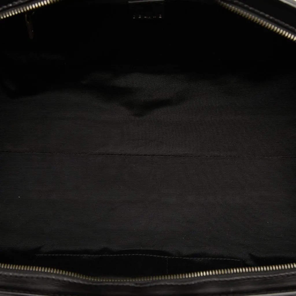 Celine Tweed and Leather Ella Frame Handbag Black Very good - Model View