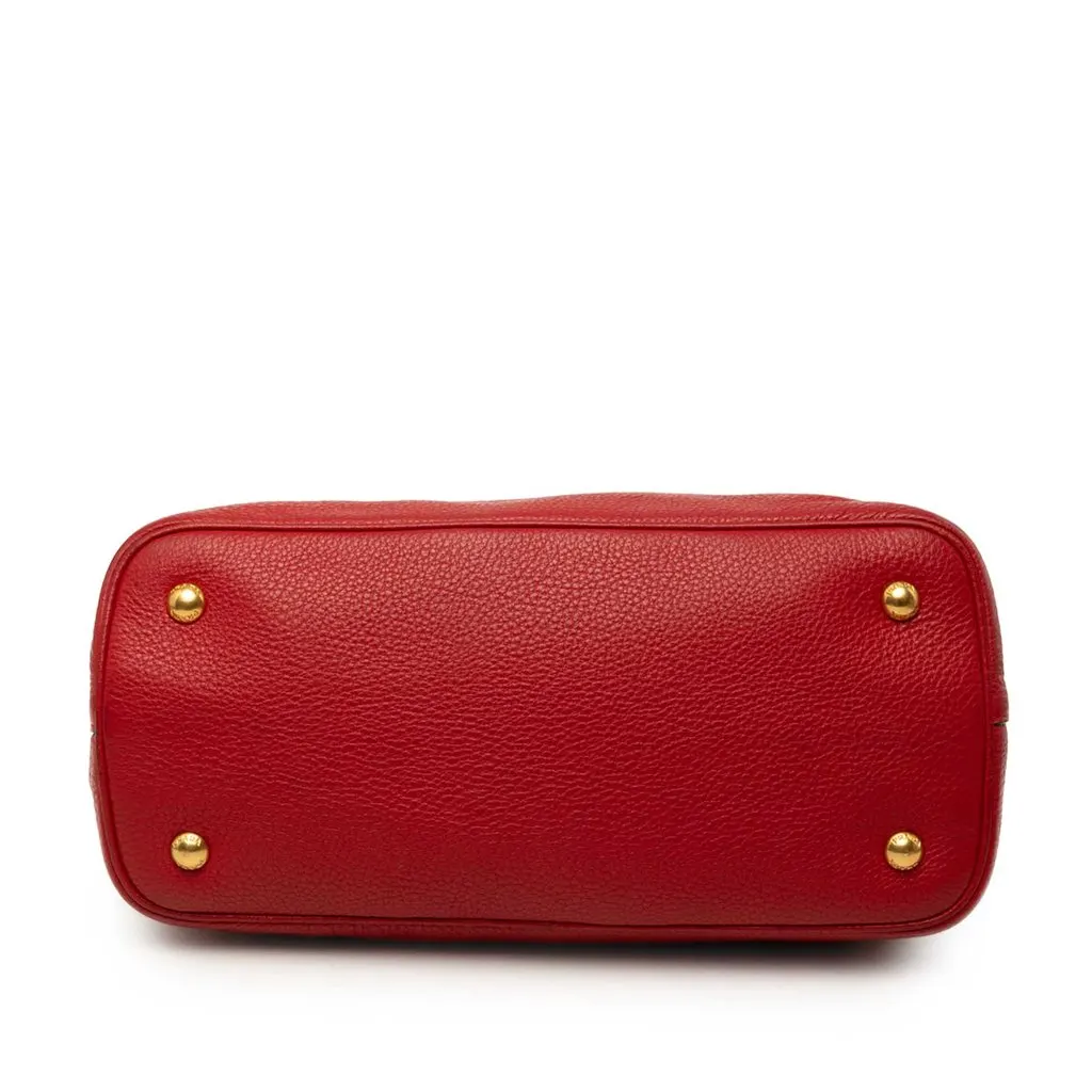 Prada Vitello Daino Open Convertible Tote Red Leather Very good - Inside View