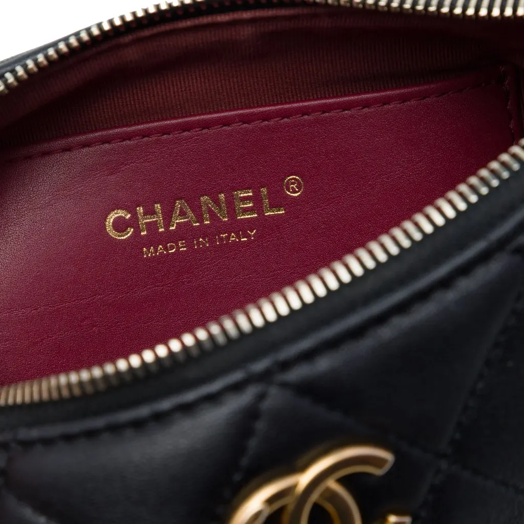 Chanel Paris Dakar Quilted Lambskin Mixed Chain Hobo Black Leather Very good - Box View