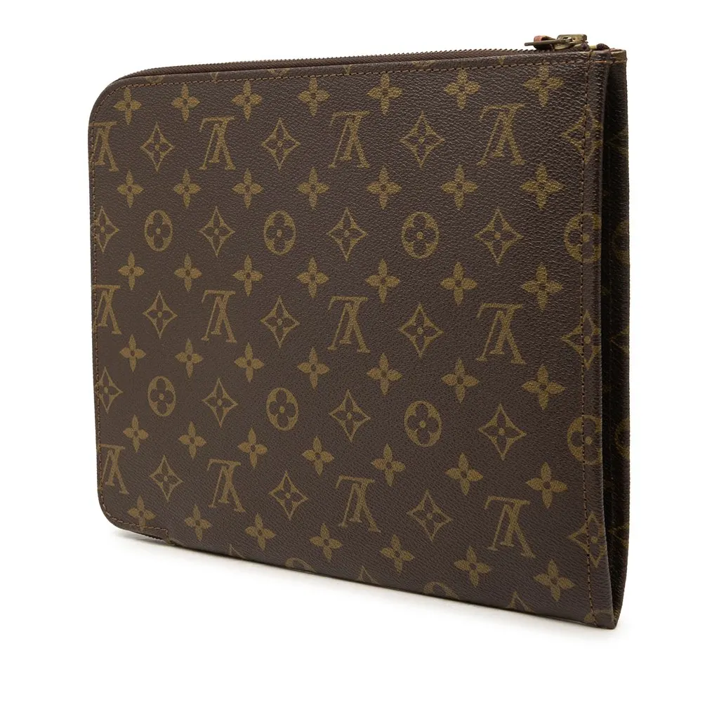 Louis Vuitton Monogram Poche Documents Portfolio 30 Brown Canvas Very good - Back View