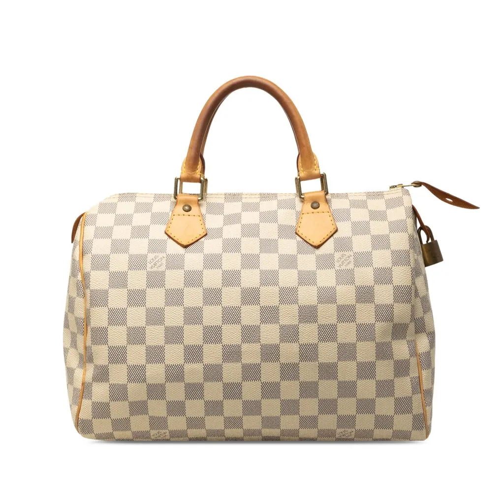 Louis Vuitton Damier Azur Speedy 30 White Very good - Front View