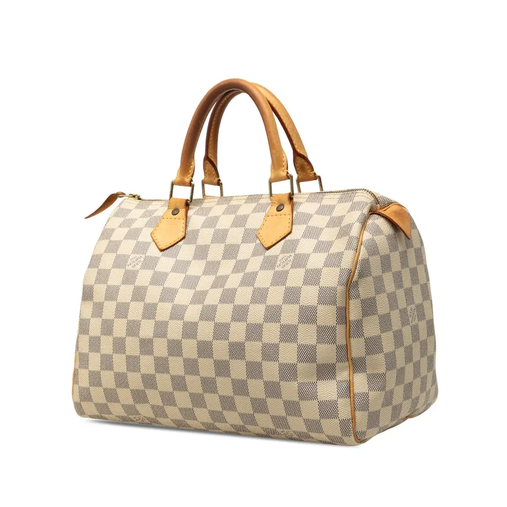 Louis Vuitton Damier Azur Speedy 30 White Very good - Back View
