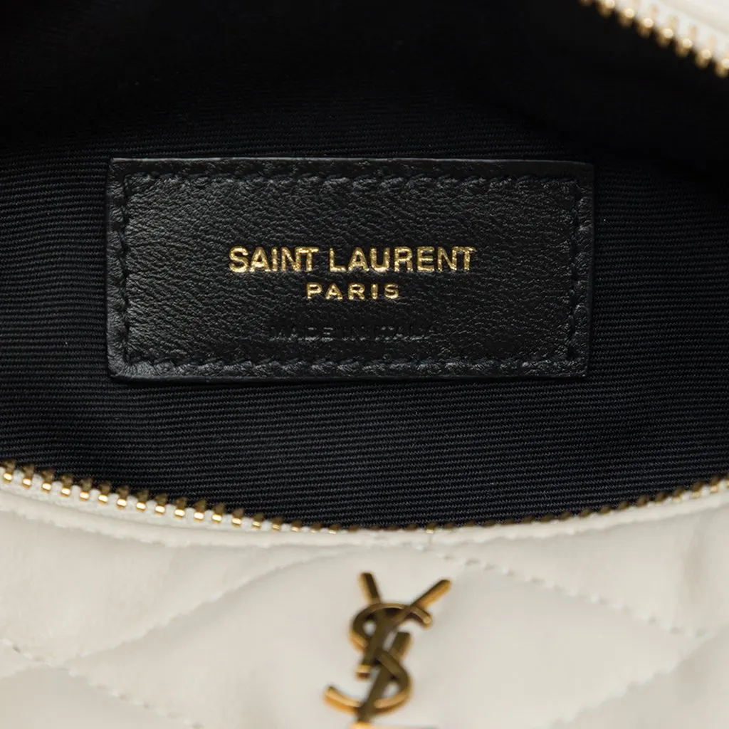 Saint Laurent Mini Quilted Lambskin Sade Tube Bag White Leather Very good - Box View