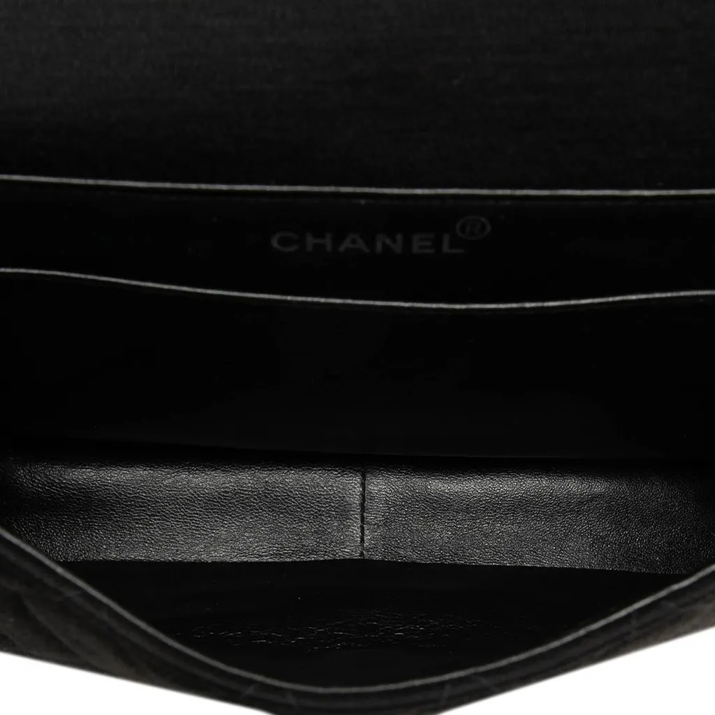 Chanel CC Quilted Jersey Double Sided Flap Black Cotton Very good - Model View