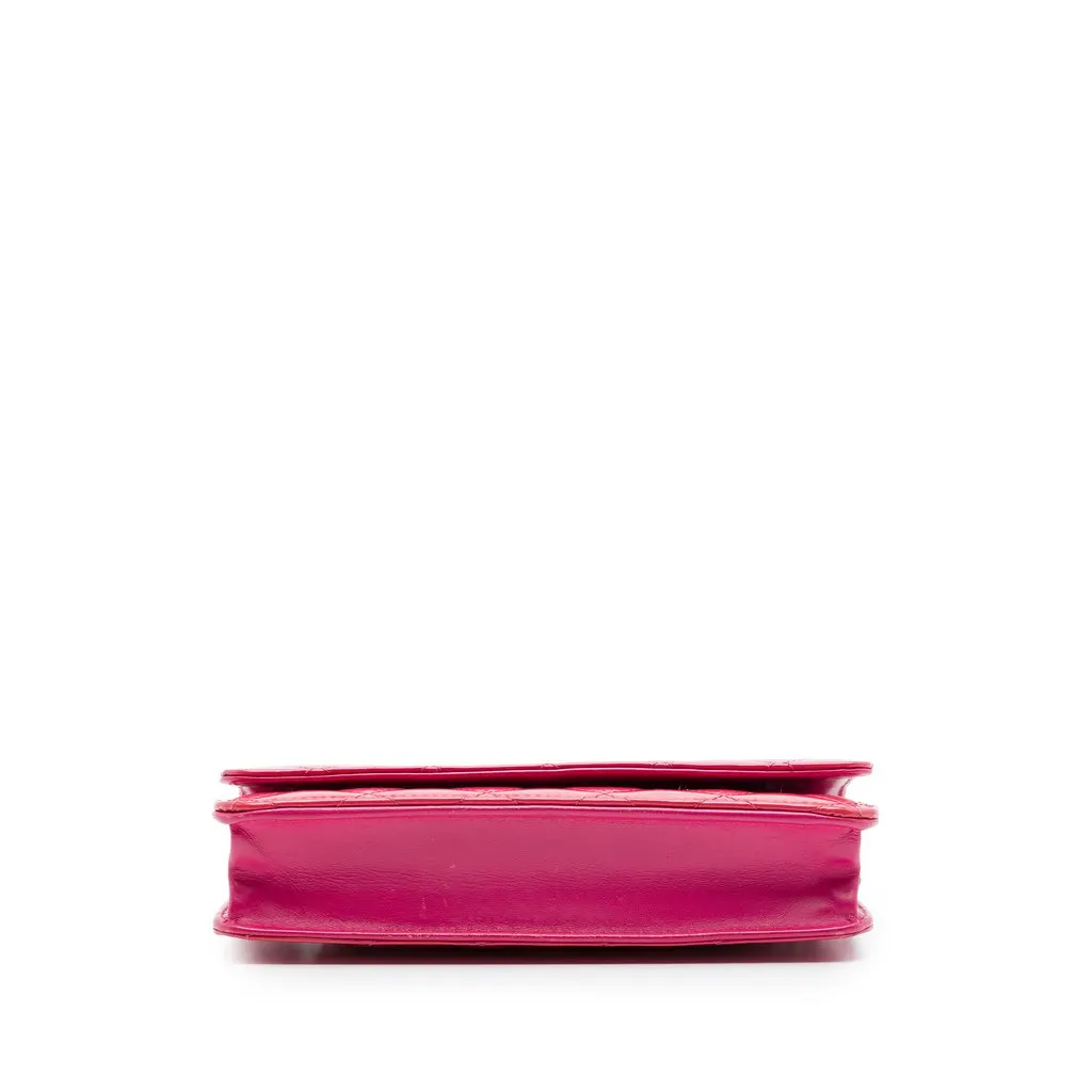 Chanel CC Quilted Patent Wallet on Chain Pink Leather Very good - Inside View