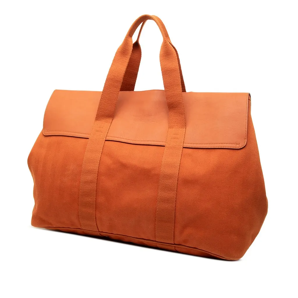 Hermès Toile and Swift Valparaiso GM Orange Canvas Good - Back View