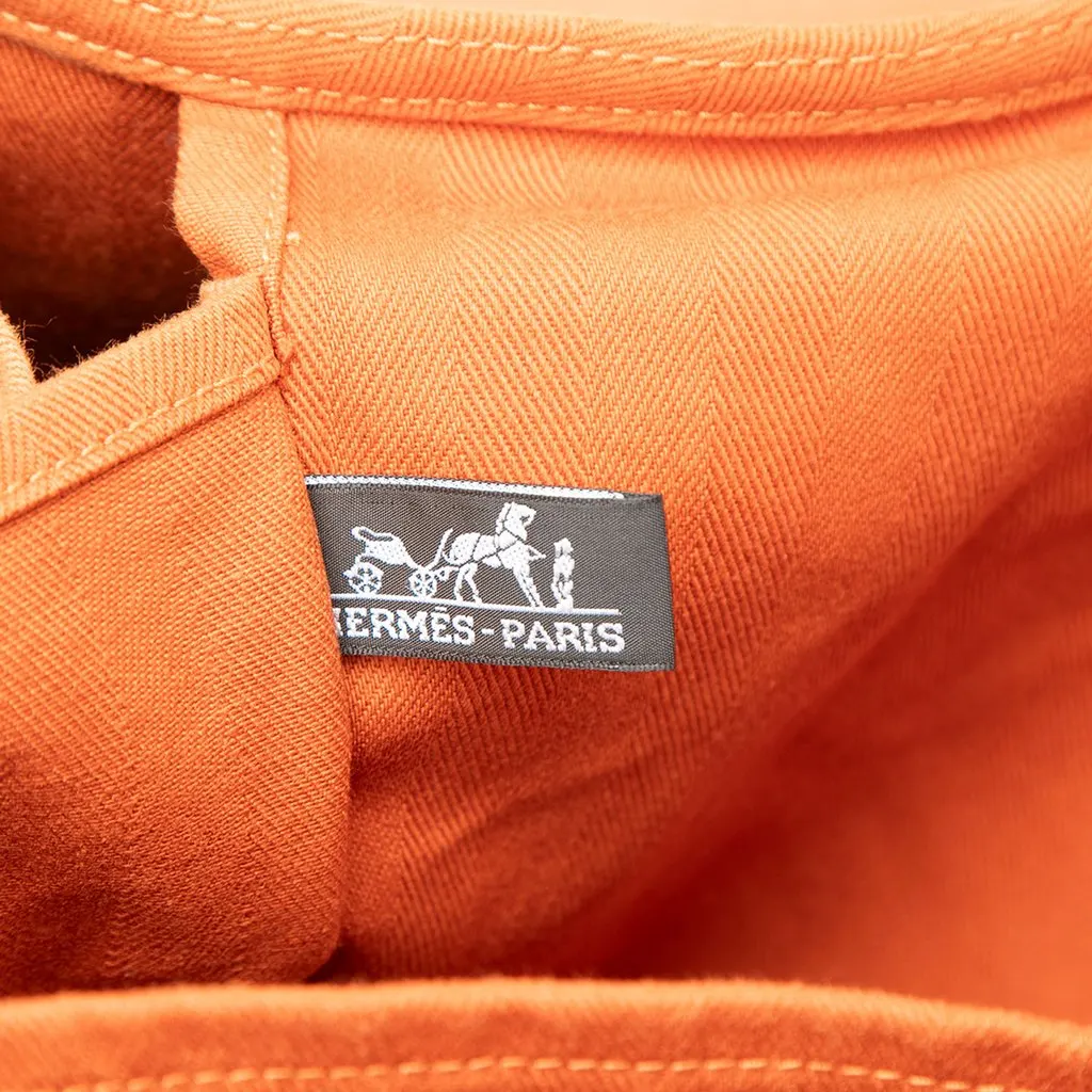 Hermès Toile and Swift Valparaiso GM Orange Canvas Good - Box View