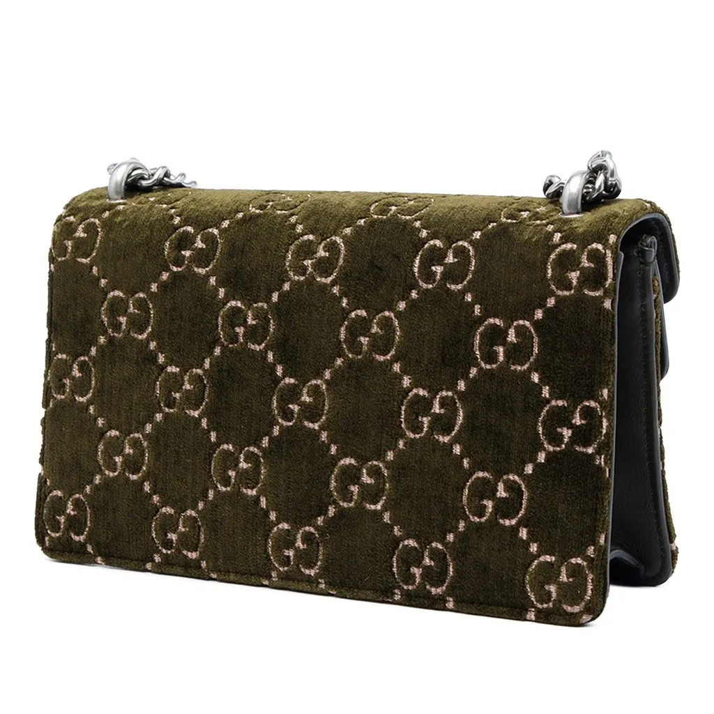 Gucci Medium GG Velvet Dionysus Crossbody Green Velvet Very good - Back View