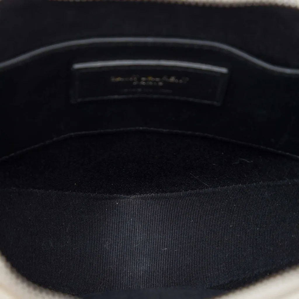 Saint Laurent Smooth Calfskin Sac Coeur Heart Tassel Crossbody White Leather Very good - Model View