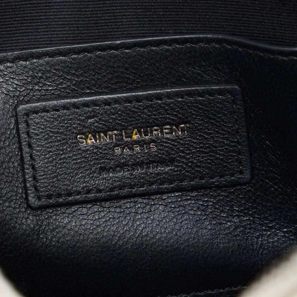 Saint Laurent Smooth Calfskin Sac Coeur Heart Tassel Crossbody White Leather Very good - Box View
