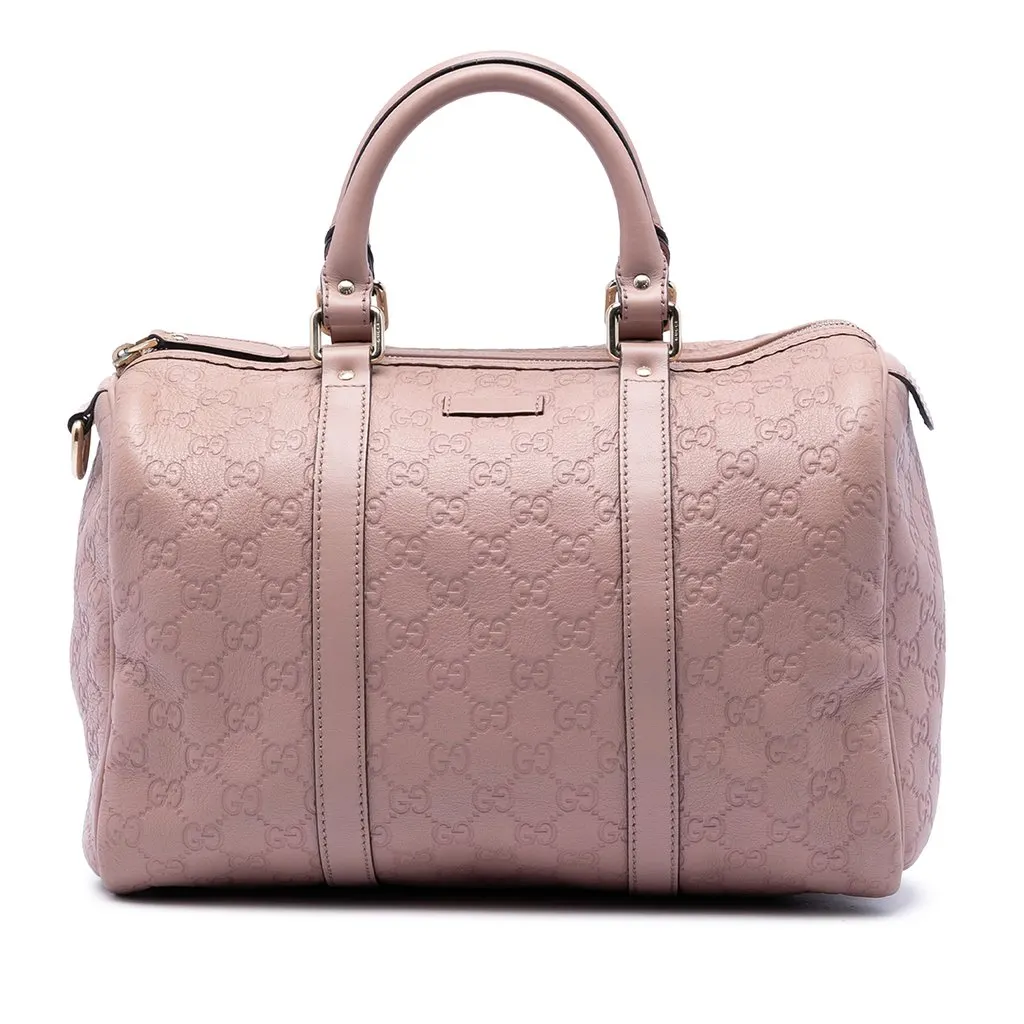 Gucci Medium Guccissima Joy Boston Bag Pink Leather Very good - Front View