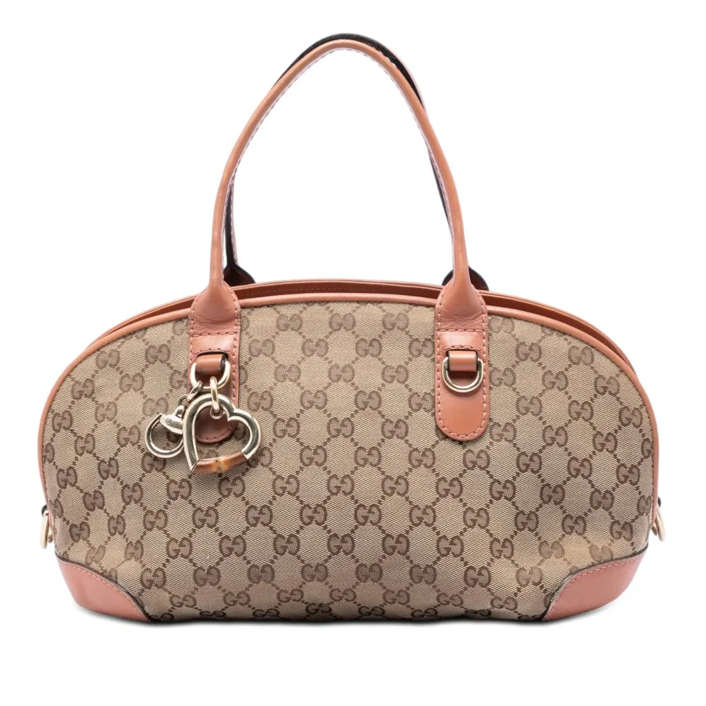 Gucci GG Canvas Heart Bit Satchel Beige Very good - Front View