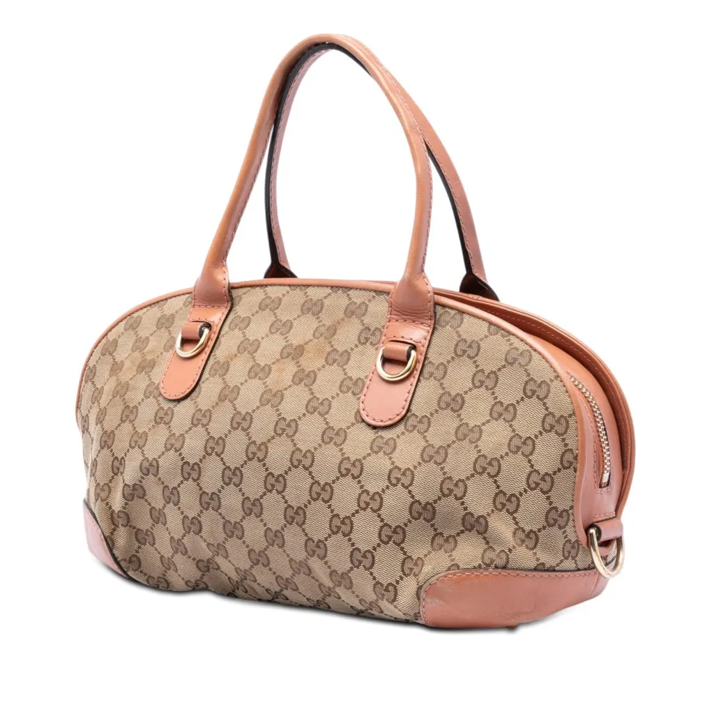 Gucci GG Canvas Heart Bit Satchel Beige Very good - Back View