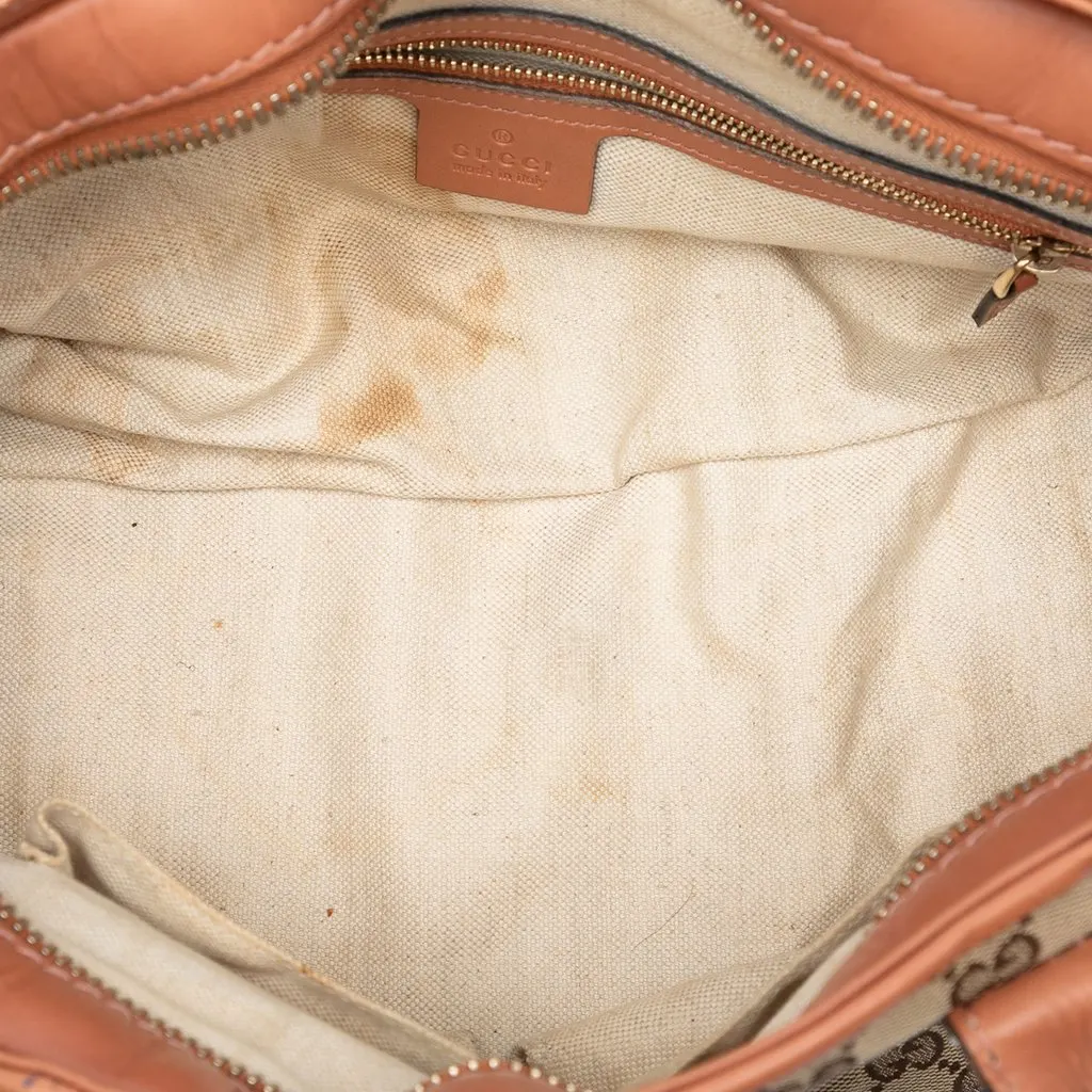 Gucci GG Canvas Heart Bit Satchel Beige Very good - Model View
