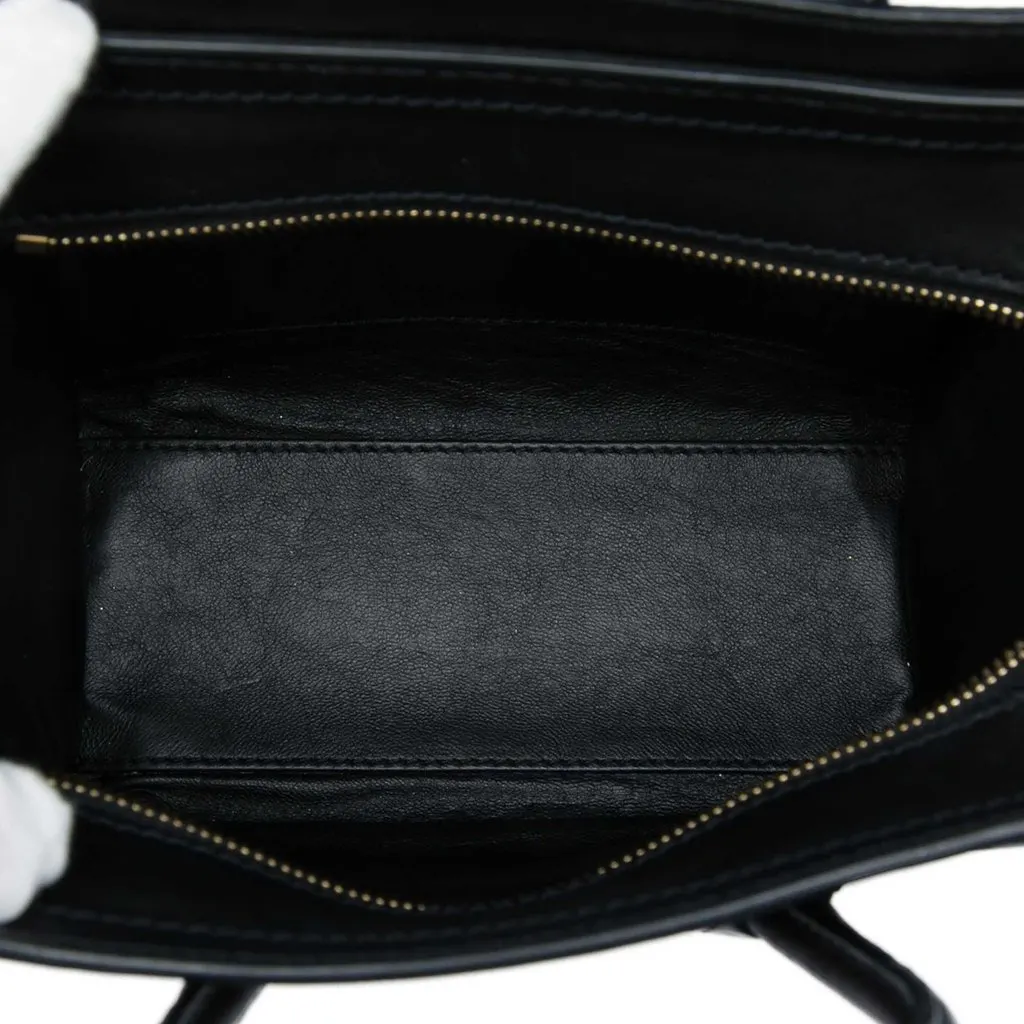 Celine Nano Bicolor Canvas and Leather Luggage Tote White Very good - Model View